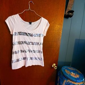 ❤ 3 for 15 ❤ Pink sequins shirt